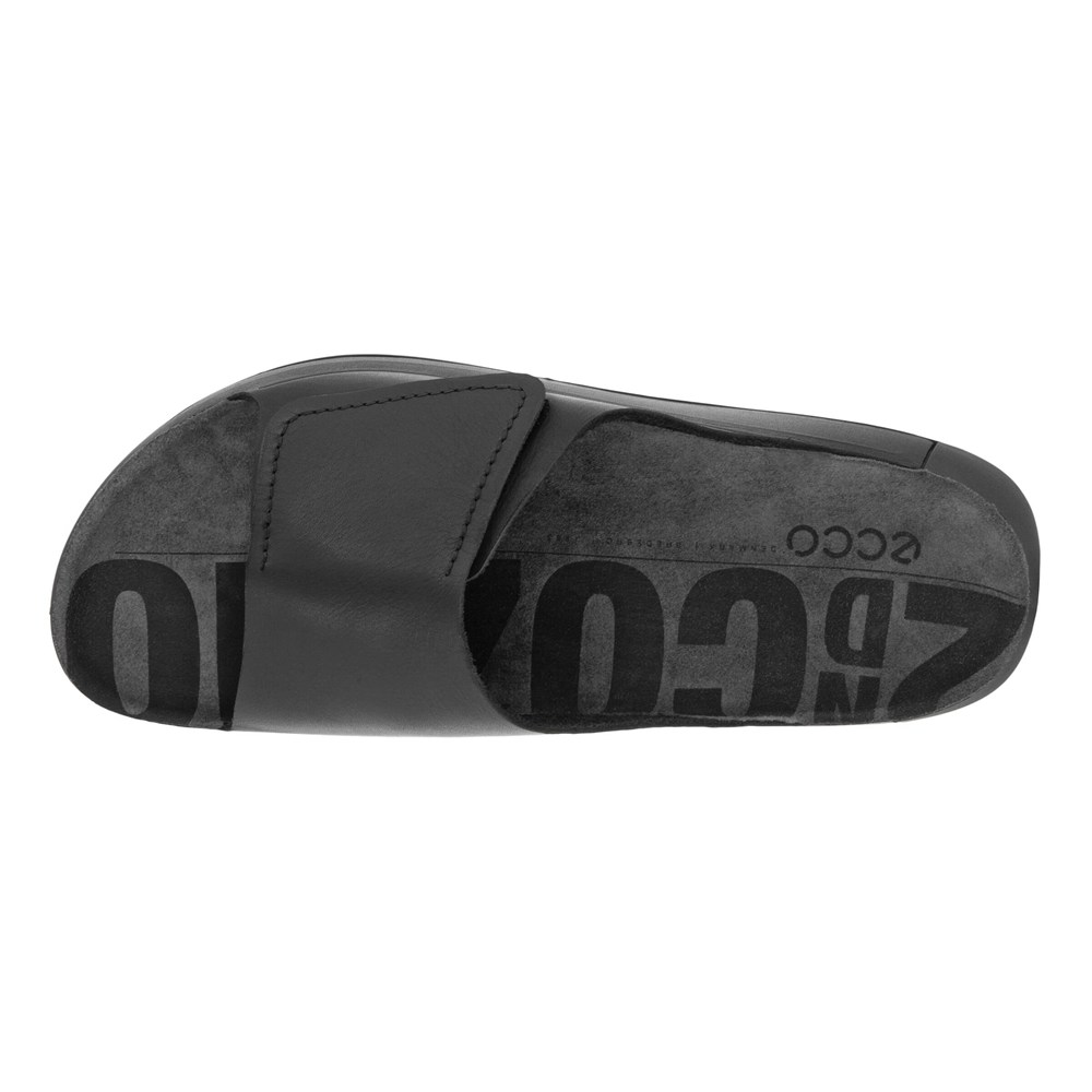 ECCO Mens Sandals Black - 2Nd Cozmo Slide - TOV-072481